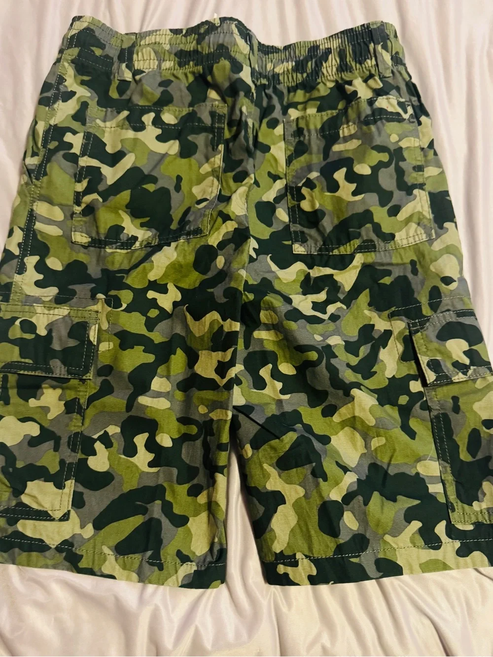 LIKE NEW The Children's Place Navy Top with Green Camo Shorts Matching Set
